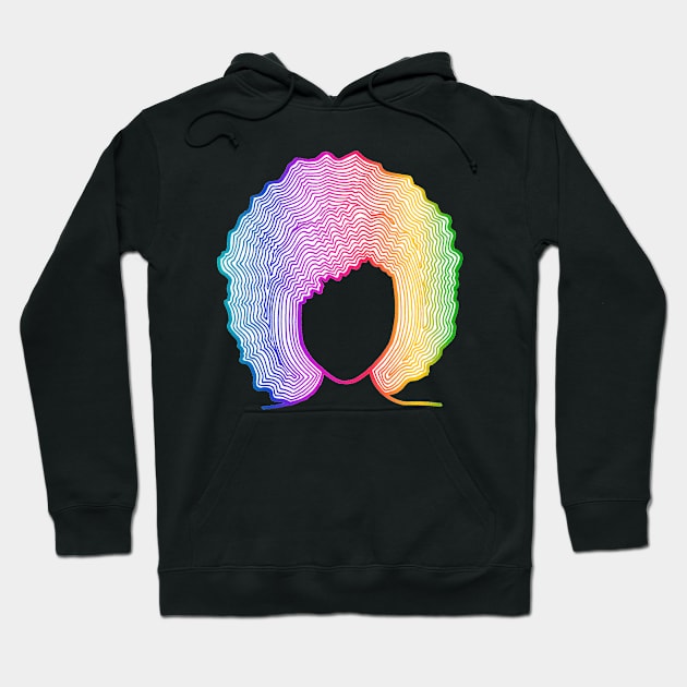 Rainbow afro line design Hoodie by calenbundalas